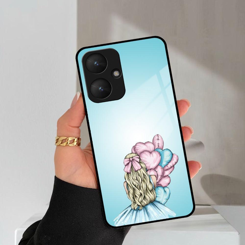 Styles Girl With Balloon Glass Case For Redmi/Xiaomi