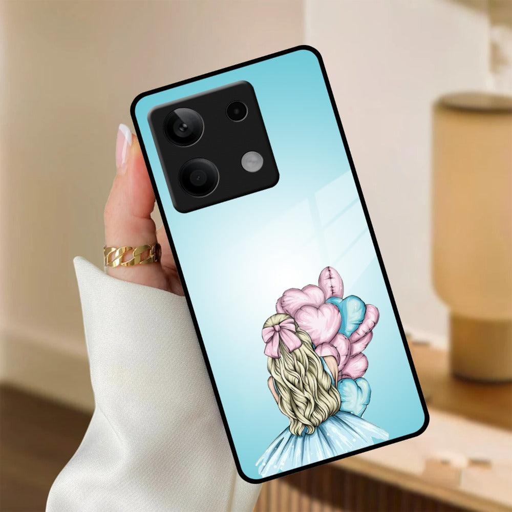 Styles Girl With Balloon Glass Case For Redmi/Xiaomi