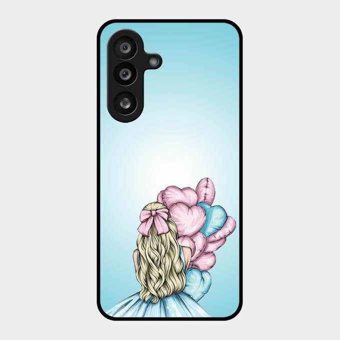 Styles Girl With Balloon Glass Case For Samsung Galaxy F55 5G