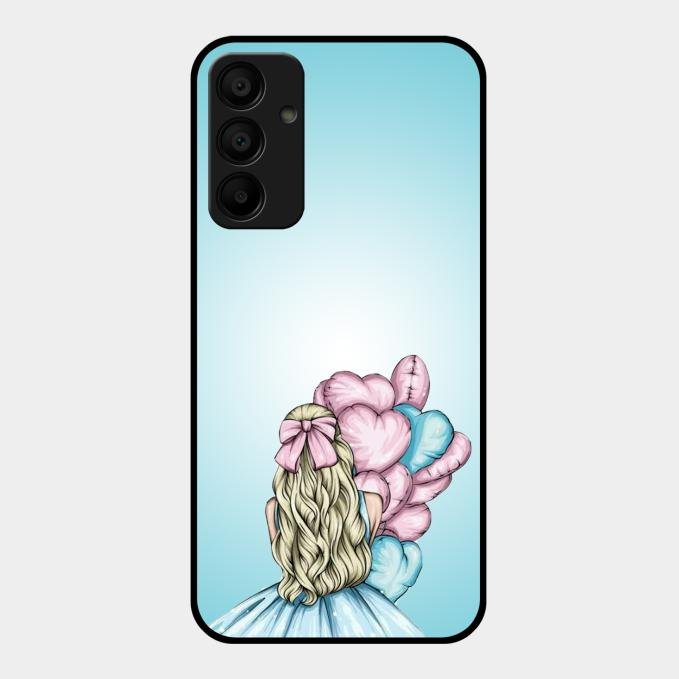 Styles Girl With Balloon Glass Case For Samsung Galaxy M15 5G