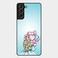 Styles Girl With Balloon Glass Case For Samsung Galaxy S21