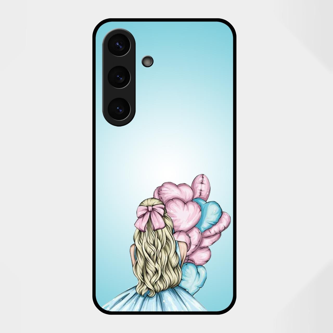 Styles Girl With Balloon Glass Case For Samsung Galaxy S25 FE 5G