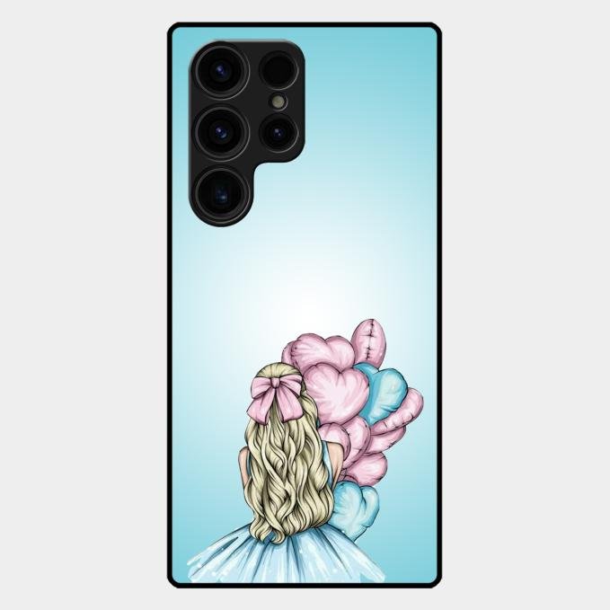 Styles Girl With Balloon Glass Case For Samsung Galaxy S25 Ultra 5G