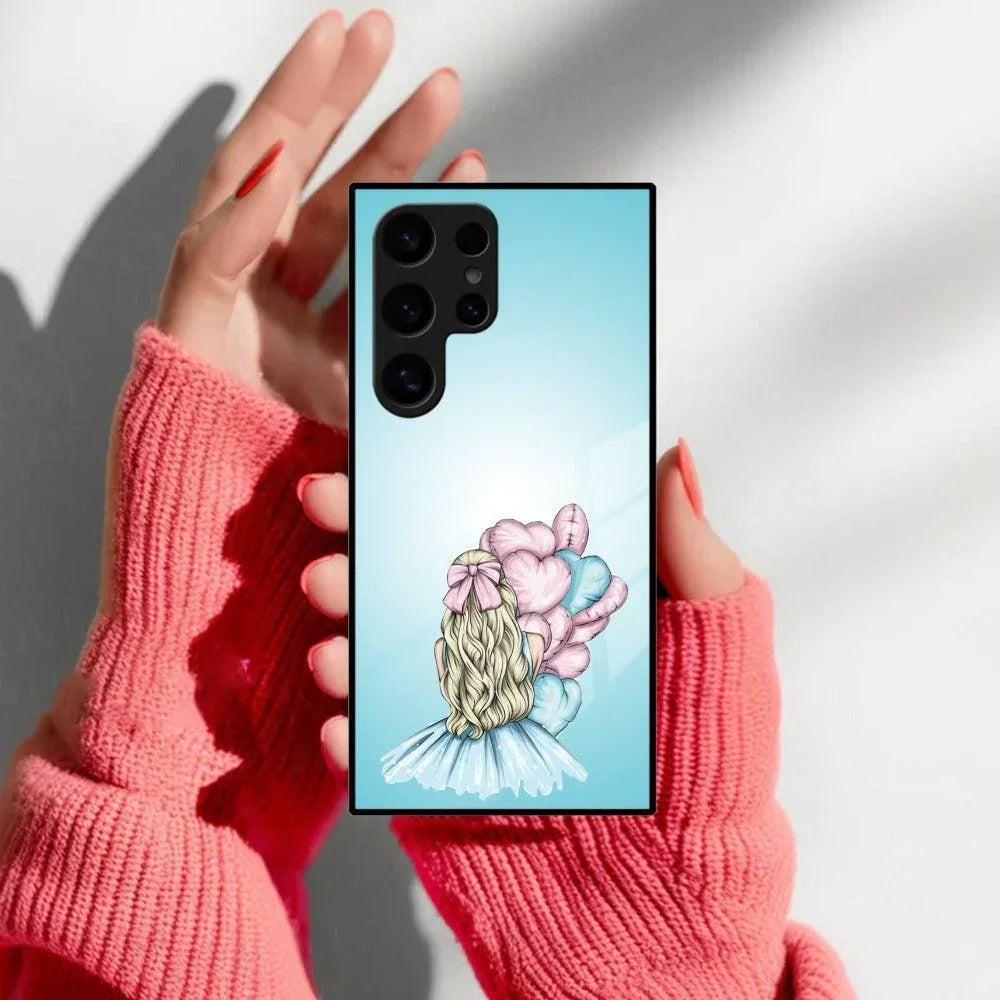 Styles Girl With Balloon Glass Case For Samsung - ShopOnCliQ