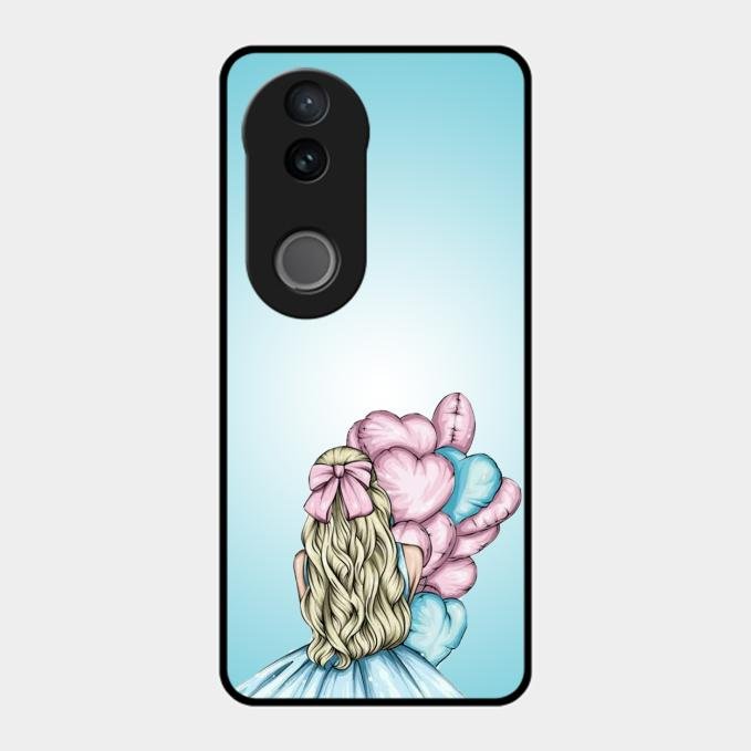 Styles Girl With Balloon Glass Case For Vivo T4R 5G