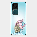 Styles Girl With Balloon Glass Case For Vivo V30 5G