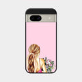 Styles Girl With Flower Glass Case For Google Pixel 8A 5G