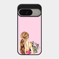 Styles Girl With Flower Glass Case For Google Pixel 9 5G