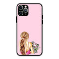 Styles Girl With Flower Glass Case For iPhone 11 Pro Max
