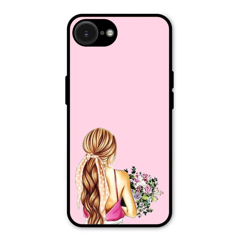 Styles Girl With Flower Glass Case For iPhone 16e