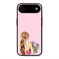 Styles Girl With Flower Glass Case For iPhone Air