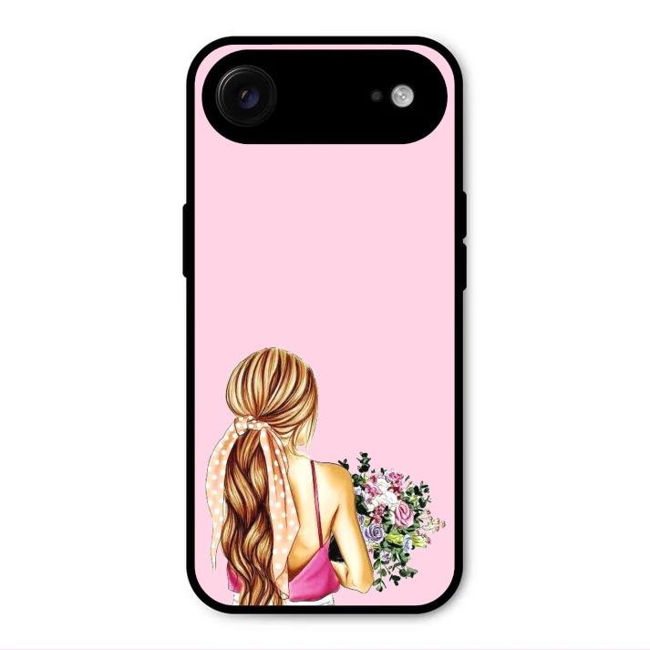 Styles Girl With Flower Glass Case For iPhone Air