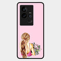 Styles Girl With Flower Glass Case For Iqoo 11 5G