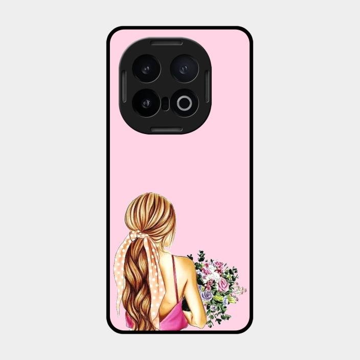 Styles Girl With Flower Glass Case For Iqoo 13 5G