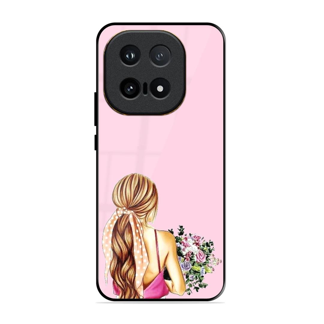 Styles Girl With Flower Glass Case For iQOO 15 5G