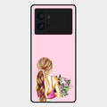 Styles Girl With Flower Glass Case For Iqoo 9 Pro 5G