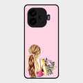Styles Girl With Flower Glass Case For Iqoo Neo 10R 5G