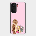 Styles Girl With Flower Glass Case For Iqoo Neo 9 Pro 5G