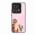 Styles Girl With Flower Glass Case For Motorola Edge 50 Pro