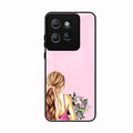 Styles Girl With Flower Glass Case For Motorola Edge 50