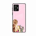 Styles Girl With Flower Glass Case For Motorola G54 5G