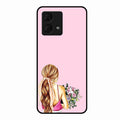 Styles Girl With Flower Glass Case For Motorola g84 5G
