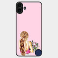 Styles Girl With Flower Glass Case For Nothing Cmf Phone 1