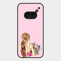 Styles Girl With Flower Glass Case For Nothing Phone 2A 5G