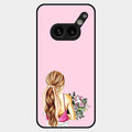 Styles Girl With Flower Glass Case For Nothing Phone 2A Plus