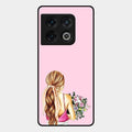 Styles Girl With Flower Glass Case For Oneplus 10 Pro 5G