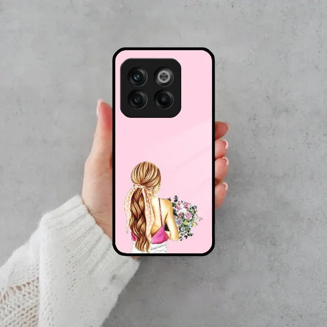 Styles Girl With Flower Glass Case For OnePlus - ShopOnCliQ