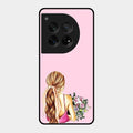Styles Girl With Flower Glass Case For Oneplus 12 5G