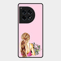Styles Girl With Flower Glass Case For Oneplus 12R 5G