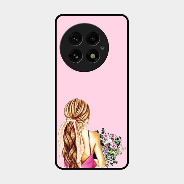 Styles Girl With Flower Glass Case For Oneplus 13 5G