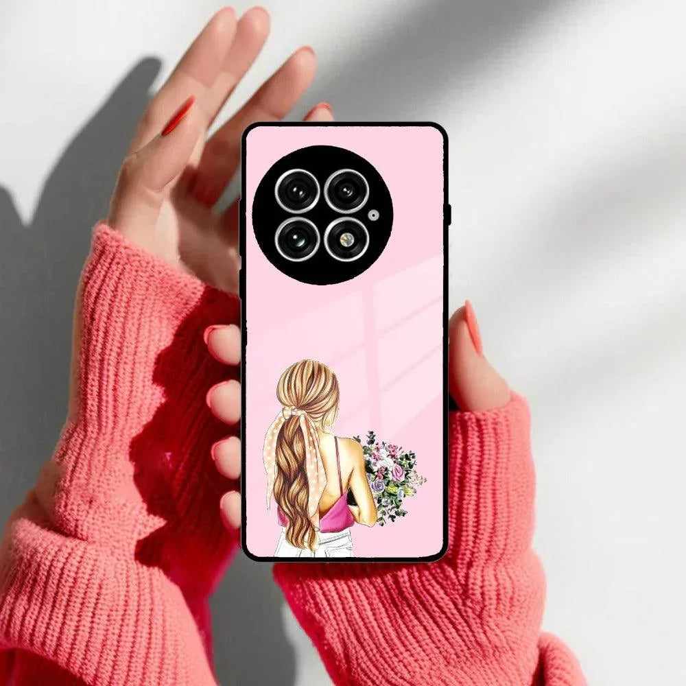 Styles Girl With Flower Glass Case For OnePlus - ShopOnCliQ