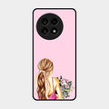 Styles Girl With Flower Glass Case For Oneplus 13R 5G