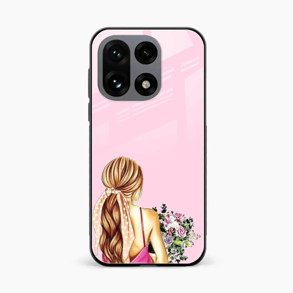 Styles Girl With Flower Glass Case For OnePlus 15 5G