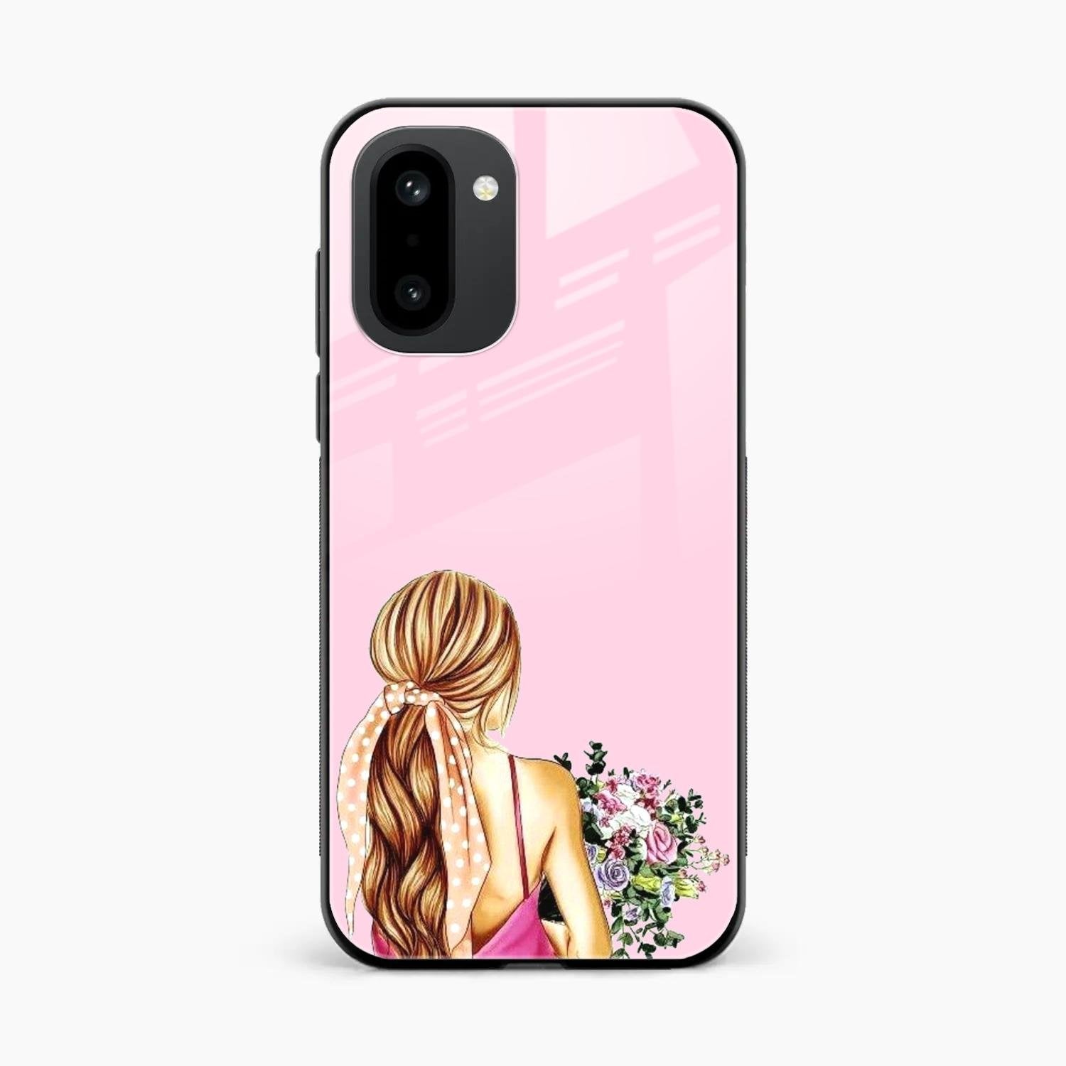 Styles Girl With Flower Glass Case For OnePlus 15R 5G