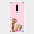 Styles Girl With Flower Glass Case For Oneplus 7 Pro