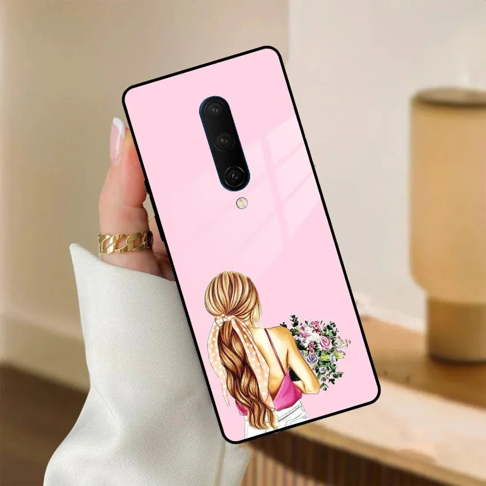 Styles Girl With Flower Glass Case For OnePlus - ShopOnCliQ