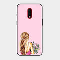 Styles Girl With Flower Glass Case For Oneplus 7