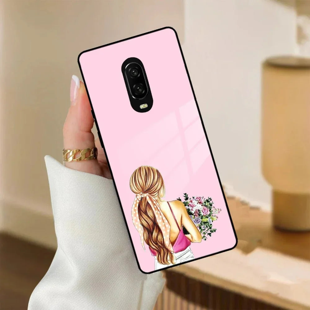 Styles Girl With Flower Glass Case For OnePlus - ShopOnCliQ