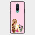 Styles Girl With Flower Glass Case For Oneplus 8