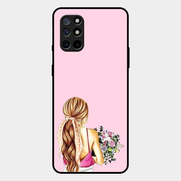 Styles Girl With Flower Glass Case For Oneplus 8T