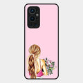 Styles Girl With Flower Glass Case For Oneplus 9 Pro 5G