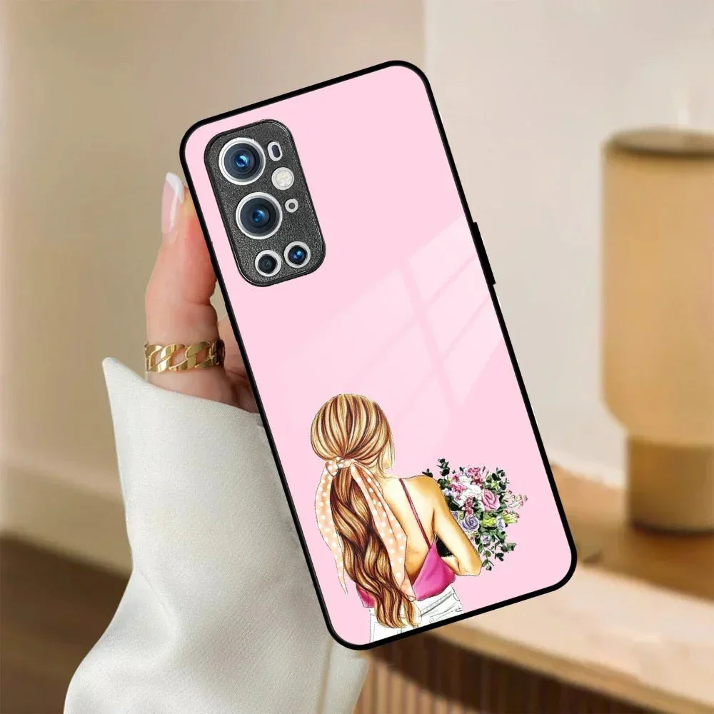 Styles Girl With Flower Glass Case For OnePlus - ShopOnCliQ