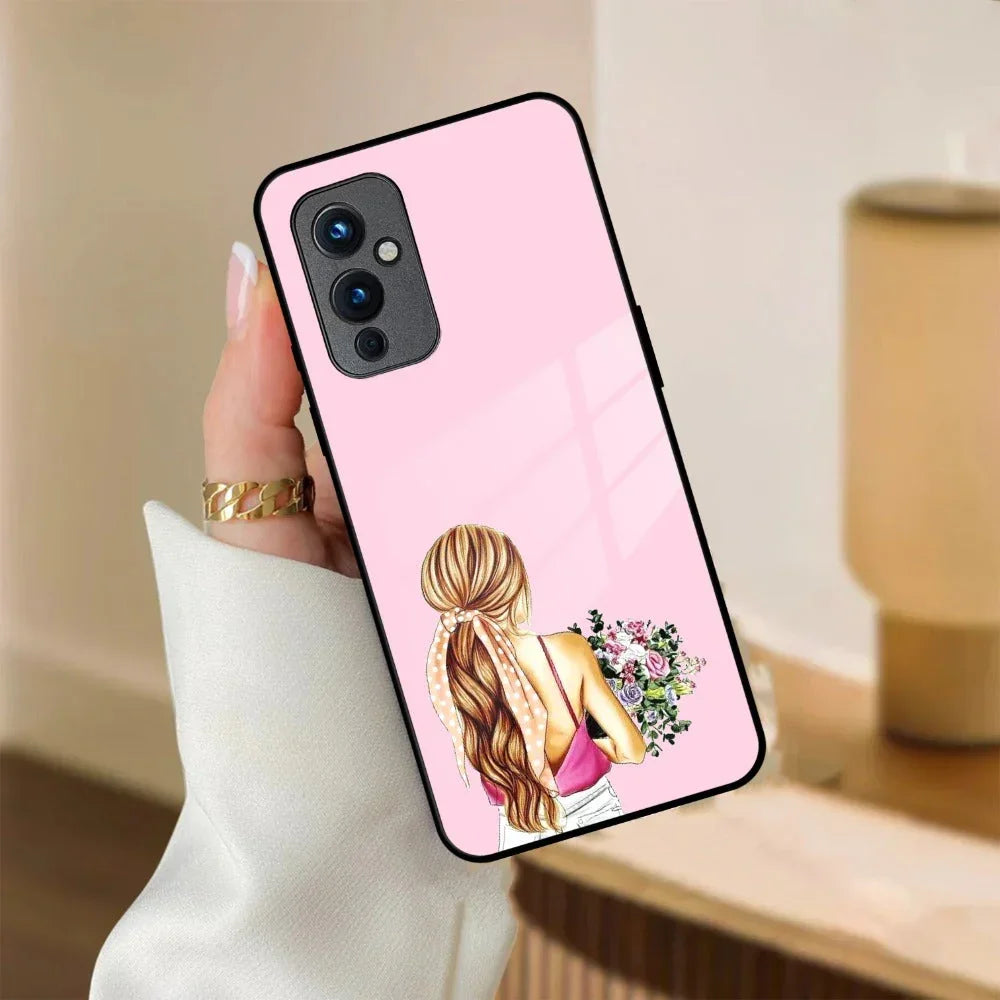 Styles Girl With Flower Glass Case For OnePlus - ShopOnCliQ