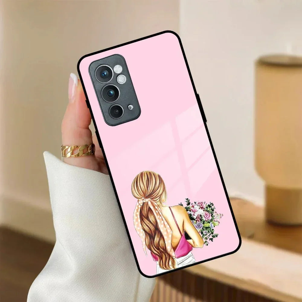 Styles Girl With Flower Glass Case For OnePlus - ShopOnCliQ