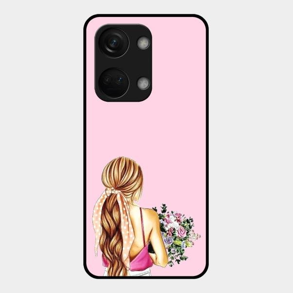 Styles Girl With Flower Glass Case For Oneplus Nord 3 5G