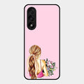 Styles Girl With Flower Glass Case For Oneplus Nord 5 5G